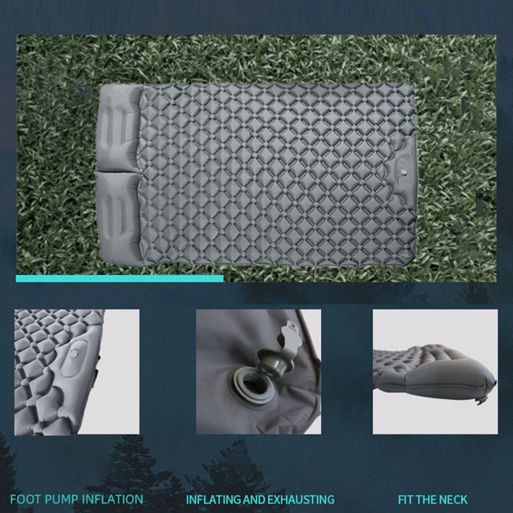 GM-SR01 Double Sleeping Mat 190x122cm Inflatable Camping Mattress Built-in Pump with Pillows GM-SR01 Double Sleeping Mat 190x122cm Inflatable Camping Mattress Built-in Pump with Pillows